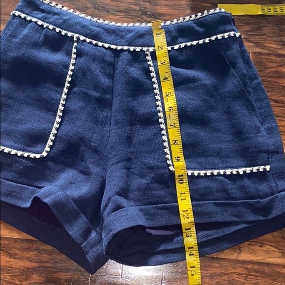 JOA Blue With White Detailing Shorts Boho Casual Feminine - Picture 8 of 9